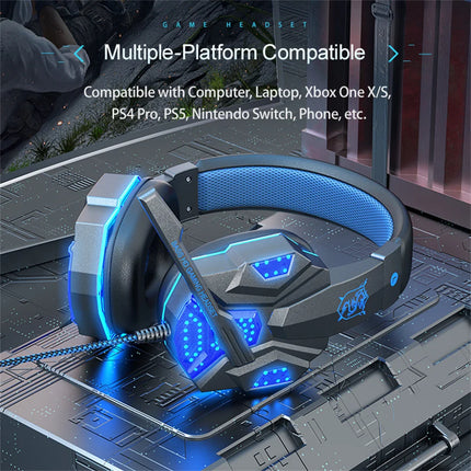 SAMA - Wired Gaming Headset for Laptop – 3.5mm/USB, Mic, LED Lights