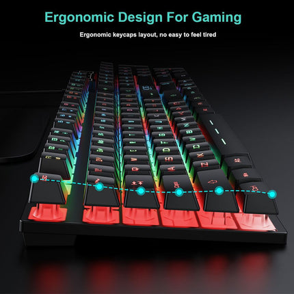 SAMA - AN-300 Wired Gaming Keyboard & Mouse Set – Rainbow Backlit USB