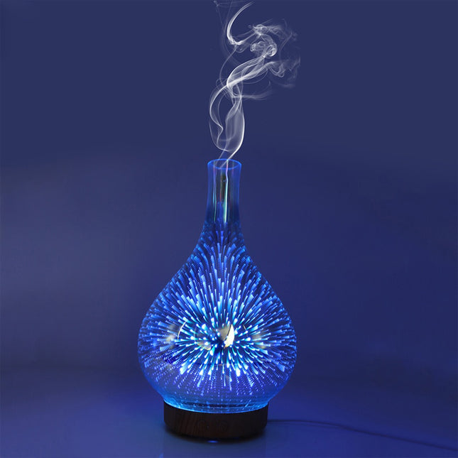 SAMA - 3D Fireworks Glass Aroma Diffuser – LED Mist Humidifier 25cm