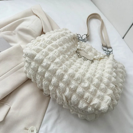 SAMA - Bubble Textured Tote Bag – Stylish Cotton Shoulder Purse