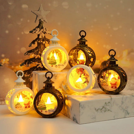 SAMA - LED Christmas Mini Lantern Decoration with Snow Globe Effect
