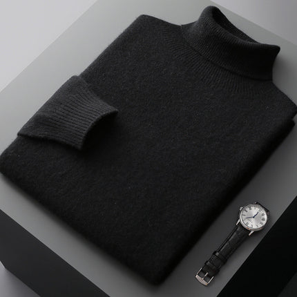 SAMA Men’s High Collar Knit Sweater – Autumn Winter Pullover