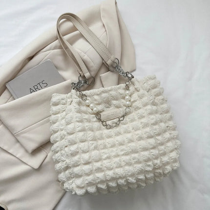 SAMA - Bubble Textured Tote Bag – Stylish Cotton Shoulder Purse