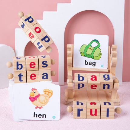 SAMA - Wooden Letter Cube Spelling Puzzle – Early Learning (4–6)