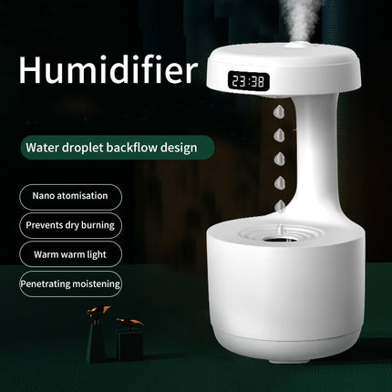 SAMA - Anti-Gravity Water Drop Humidifier – LED Clock 800ml USB