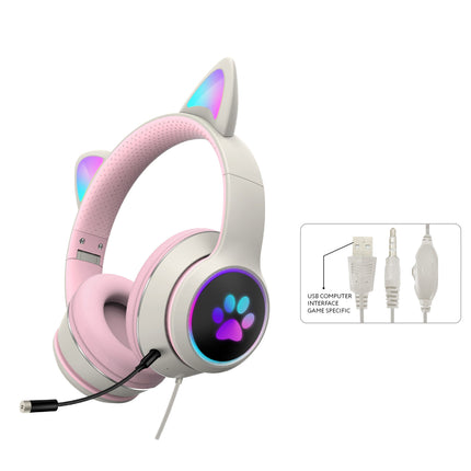 SAMA - AKZ-022 Cat Ear Gaming Headset – RGB Wired Headphones with Mic