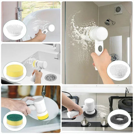 SAMA Electric Spin Scrubber 5-in-1 – 25W, USB-C, 5 Brush Heads