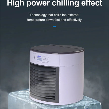 SAMA - Mini USB Air Cooler Fan – 3-Speed Desktop Humidifier & LED Light