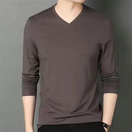 SAMA Men’s Ice Silk Long Sleeve T-Shirt – Summer Stretch Base Tee