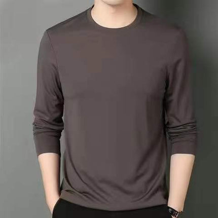 SAMA Men’s Ice Silk Long Sleeve T-Shirt – Summer Stretch Base Tee