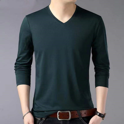 SAMA Men’s Ice Silk Long Sleeve T-Shirt – Summer Stretch Base Tee