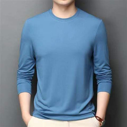 SAMA Men’s Ice Silk Long Sleeve T-Shirt – Summer Stretch Base Tee