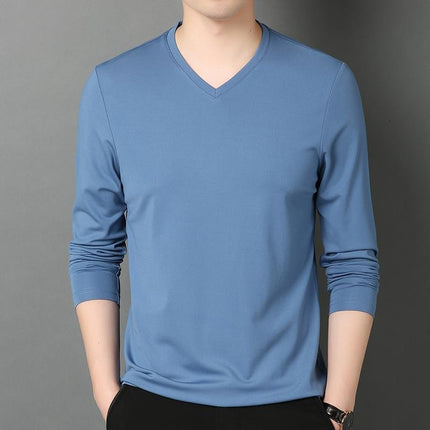 SAMA Men’s Ice Silk Long Sleeve T-Shirt – Summer Stretch Base Tee