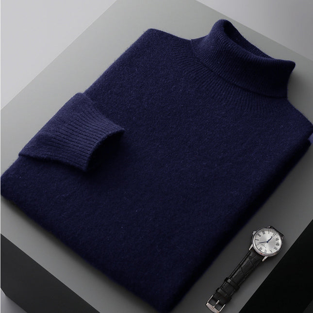 SAMA Men’s High Collar Knit Sweater – Autumn Winter Pullover