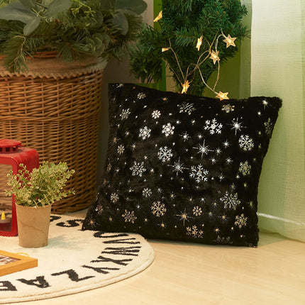 SAMA - Christmas Snowflake Plush Pillow Cover 45x45cm Hot Stamping