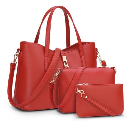 SAMA Women’s PU Leather Top-Handle & Messenger Bag Set