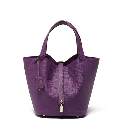 SAMA Top-Grain Cowhide Bucket Bag – Urban Minimalist (Medium)