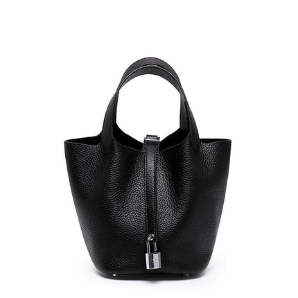 SAMA Top-Grain Cowhide Bucket Bag – Urban Minimalist (Medium)