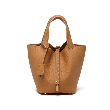 SAMA Top-Grain Cowhide Bucket Bag – Urban Minimalist (Medium)