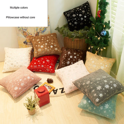 SAMA - Christmas Snowflake Plush Pillow Cover 45x45cm Hot Stamping