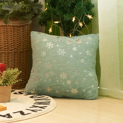 SAMA - Christmas Snowflake Plush Pillow Cover 45x45cm Hot Stamping