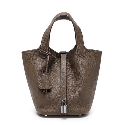 SAMA Top-Grain Cowhide Bucket Bag – Urban Minimalist (Medium)
