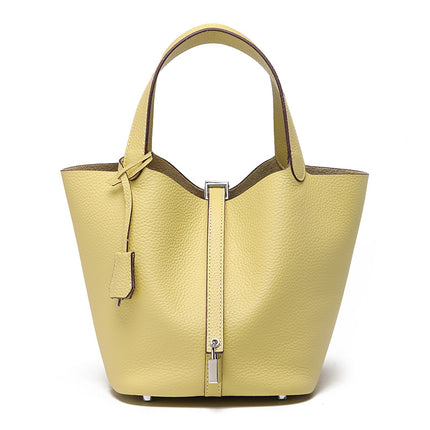 SAMA Top-Grain Cowhide Bucket Bag – Urban Minimalist (Medium)