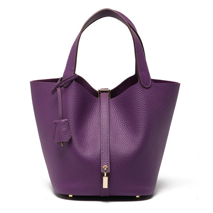 SAMA Top-Grain Cowhide Bucket Bag – Urban Minimalist (Medium)