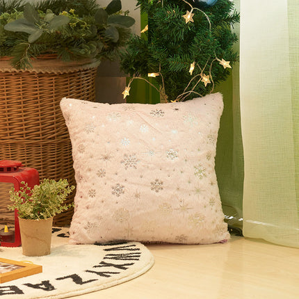 SAMA - Christmas Snowflake Plush Pillow Cover 45x45cm Hot Stamping