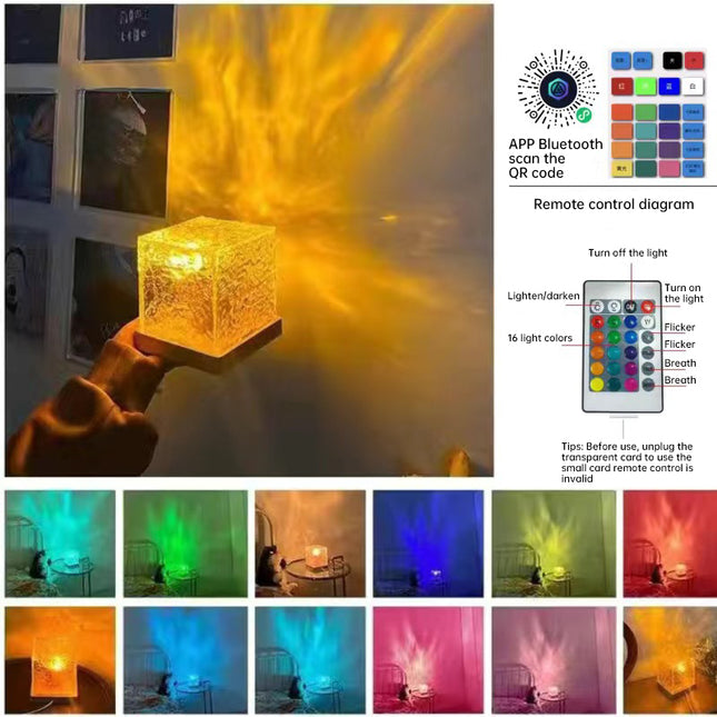 SAMA - Dynamic Water Ripple Projector Lamp Crystal Flame Effect Light