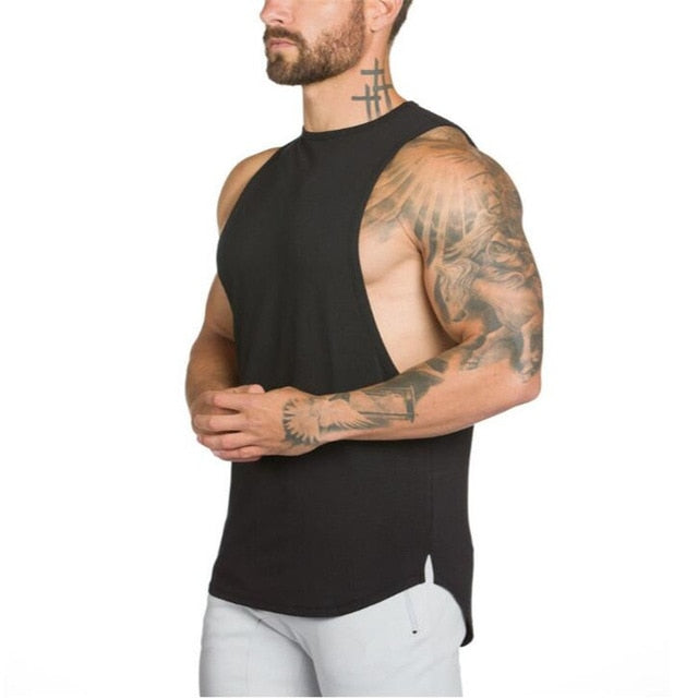 SAMA Men’s Muscle Tank Top – Cotton Gym Fitness Stringer Vest