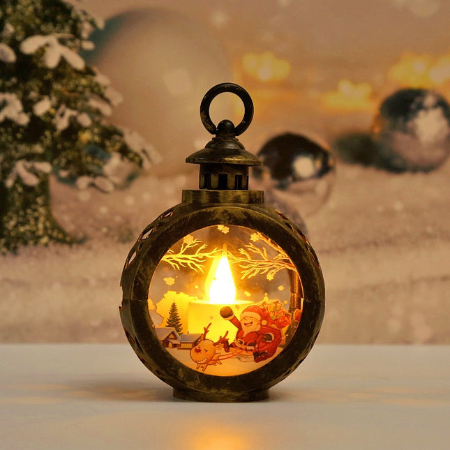 SAMA - LED Christmas Mini Lantern Decoration with Snow Globe Effect